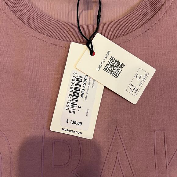 Ted Baker Branded Sweatshirt in Dusty Pink - Picture 7 of 15